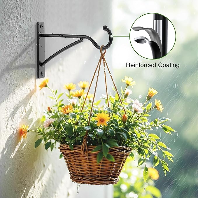 6 Inch 2 Pack Heavy Duty Plant Hangers Outdoor, Metal Plant Brackets - Image 4