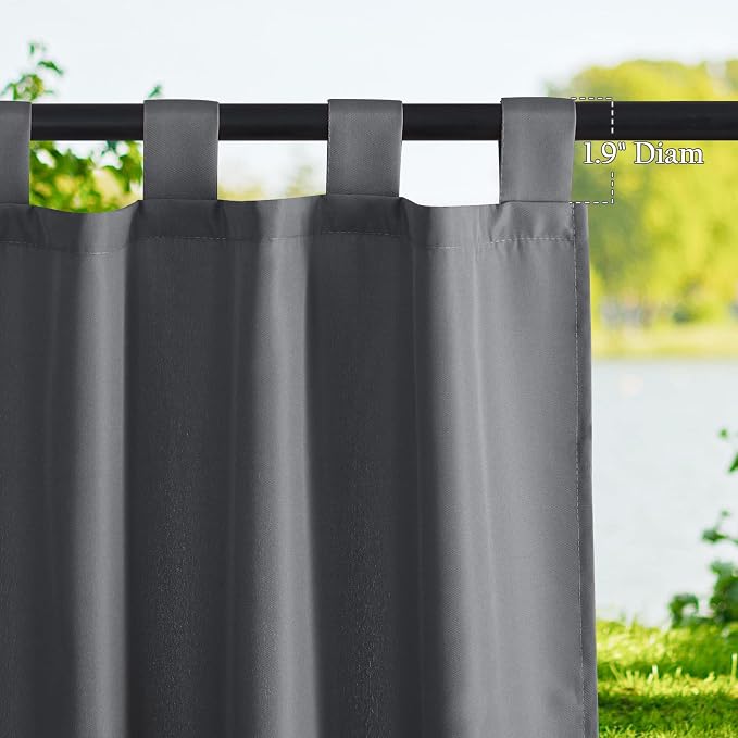 NICETOWN Outdoor Curtains for Patio Waterproof 2 Panels, Sun Block Thermal - Image 2