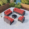 Kullavik 9 Pieces Outdoor Patio Furniture Set, Outdoor Sectional Rattan Sofa by KULLAVIK