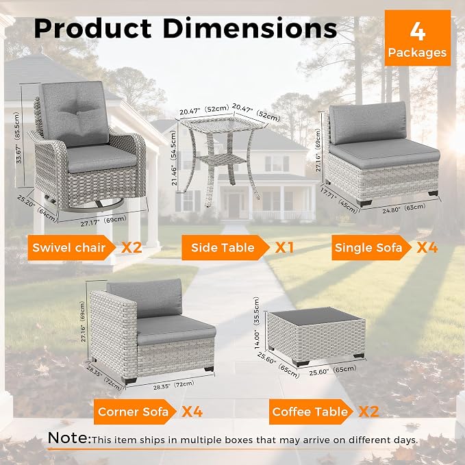 10-Seat Modern Patio Furniture Set - Image 3