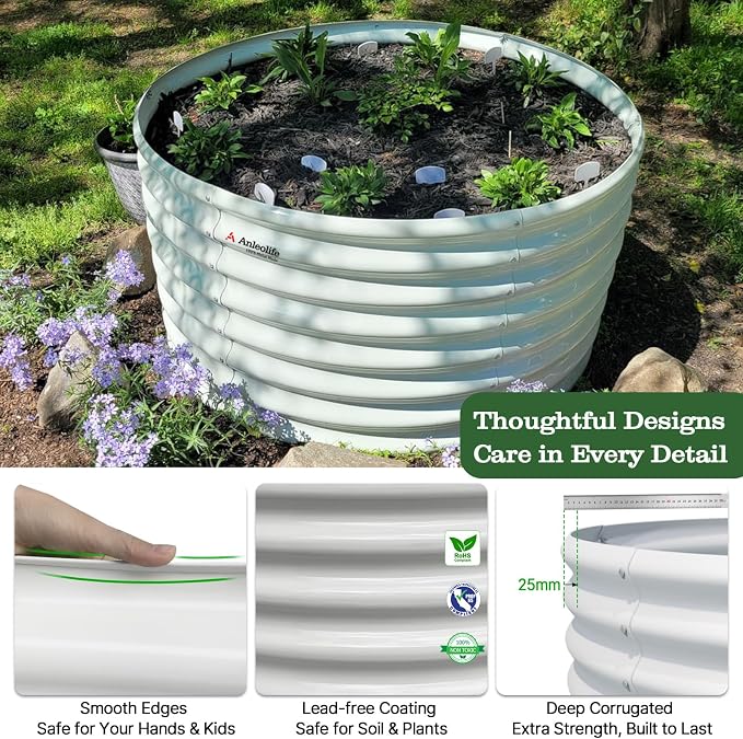 A ANLEOLIFE 2-Pack 3ft x 24” Tall Galvanized Raised Garden Beds Outdoor - Image 5