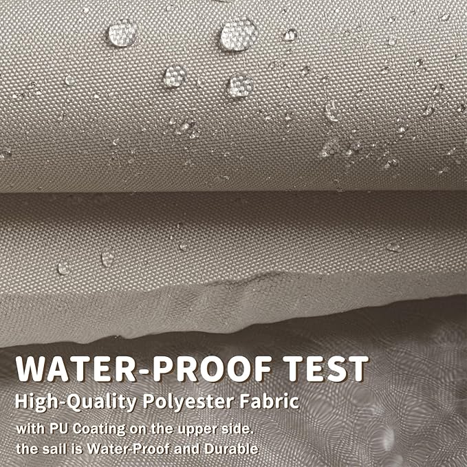 LOVE STORY Rectangle 10'x12' Waterproof Sun Shade Sail Canopy UV Block - Image 5
