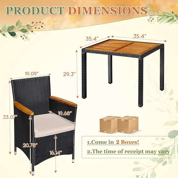 Greesum 5 Pieces Outdoor Patio Dining Set, Conversation Sets - Image 5