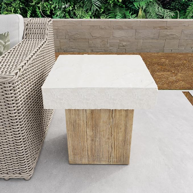 COSIEST Outdoor Medium Side Table, Patio Coffee Table, 19.7 inches Square MgO - Image 8