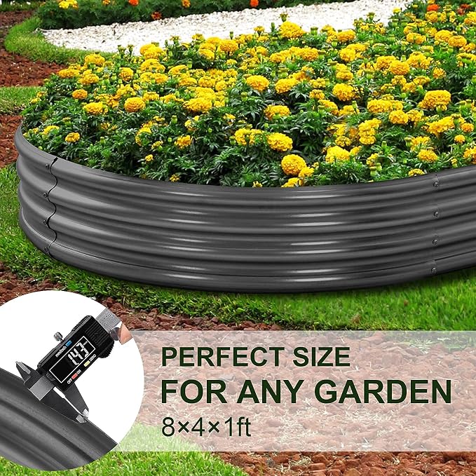 Land Guard 8×4×1 ft Galvanized Raised Garden Bed Kit，Raised Garden Boxes Outdoor - Image 4