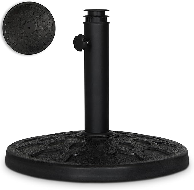Backyard Expressions 20 lb Round Patio Umbrella Base – Heavy Duty Resin-Coated by BackyardExpressions
