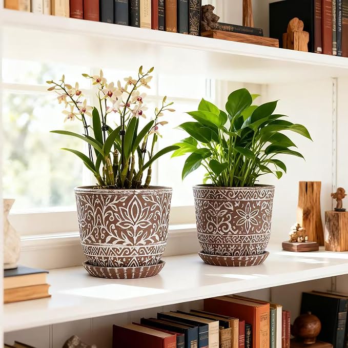 Gepege 6 Inch Ceramic Planter, Plant Pot - Image 5