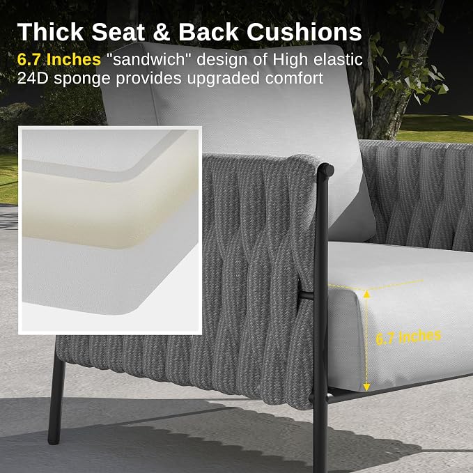 EAST OAK Life Chatter 4 Pieces Patio Furniture Set, Outdoor Furniture - Image 2