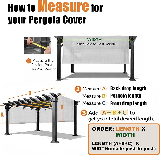 Universal Pergola Replacement Canopy Shade Cover - Image 3