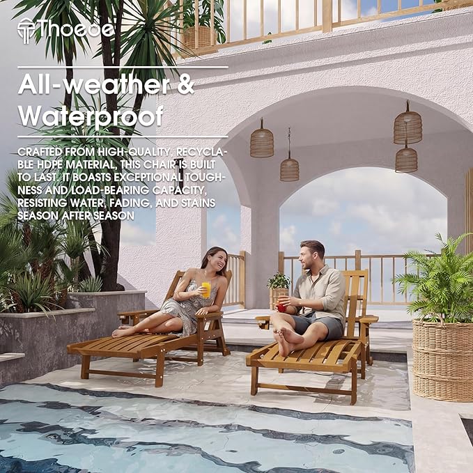 Patio Chaise Lounge Chair Set of 2, Oversized Lounge Chair Outdoor - Image 7