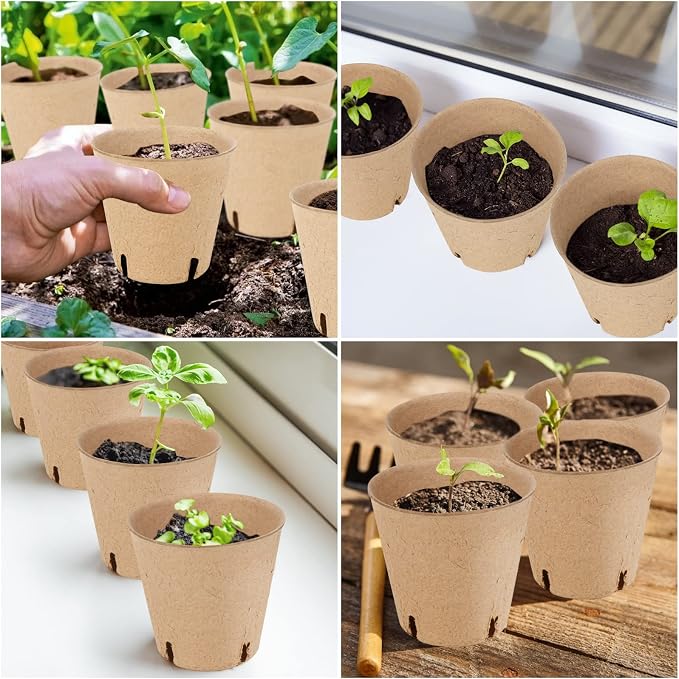 100PCS Peat Pots, 3.15Inch Seed Starting Pots - Image 6