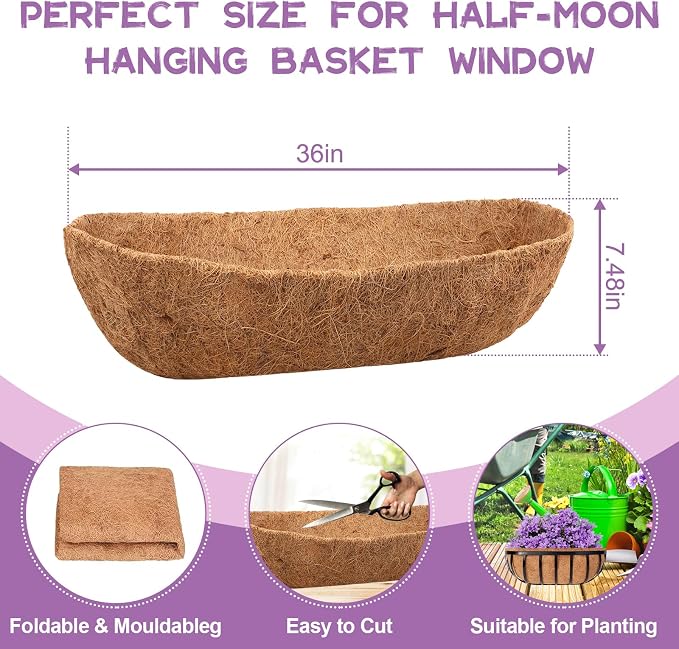 Riare 4 Pack 36 Inch Trough Coir Liners - Image 2