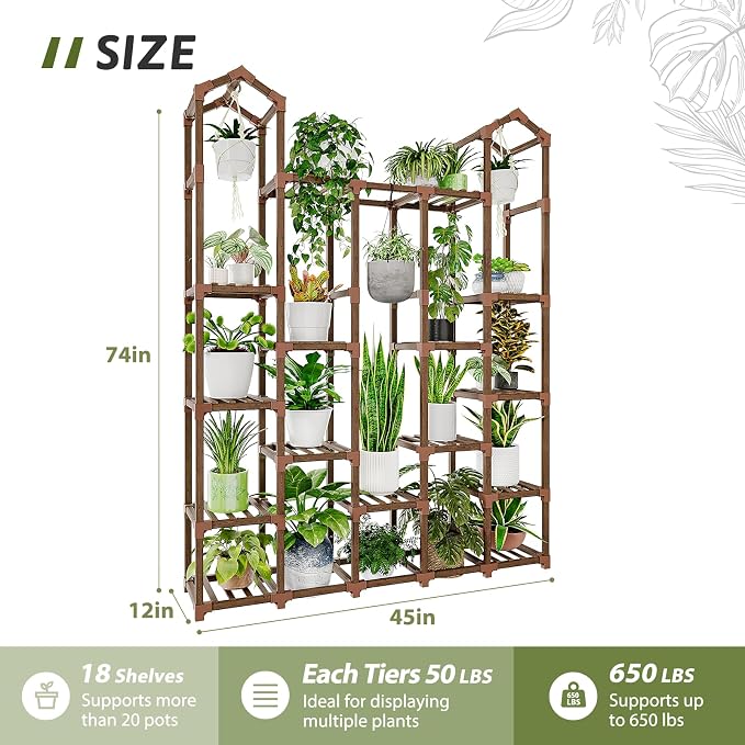 Large Plant Stand Indoor Plant Stands Outdoor Tall Plant Shelf - Image 3