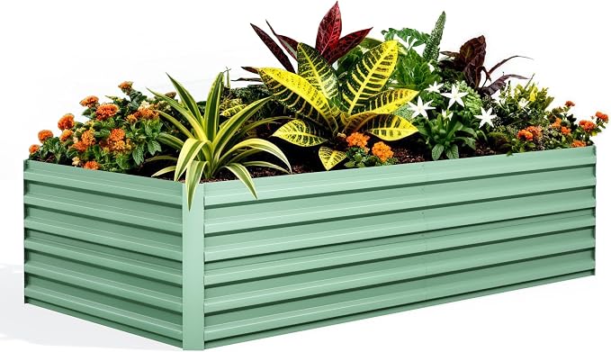 Garvee 8x4x2ft Galvanized Raised Garden Bed Outdoor, Rust-Resistant Raised by Garvee