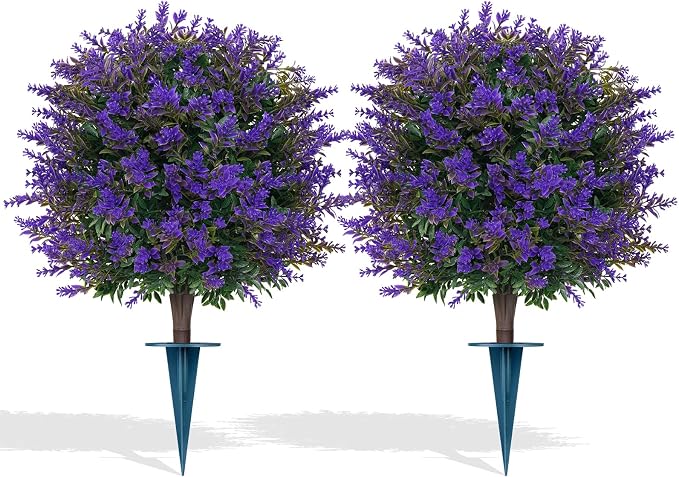 Artificial Lavender Topiary Ball by FEELTHENEWWORLD