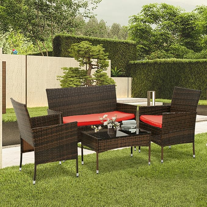 PayLessHere Outdoor Furniture Set 4 Pcs Modular Patio Furniture Set Water - Image 8