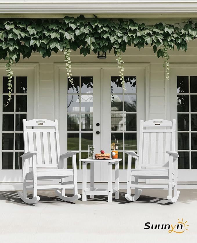 Oversized Outdoor Rocking Chair, High Back Patio Rocking Chair, HDPE All - Image 2