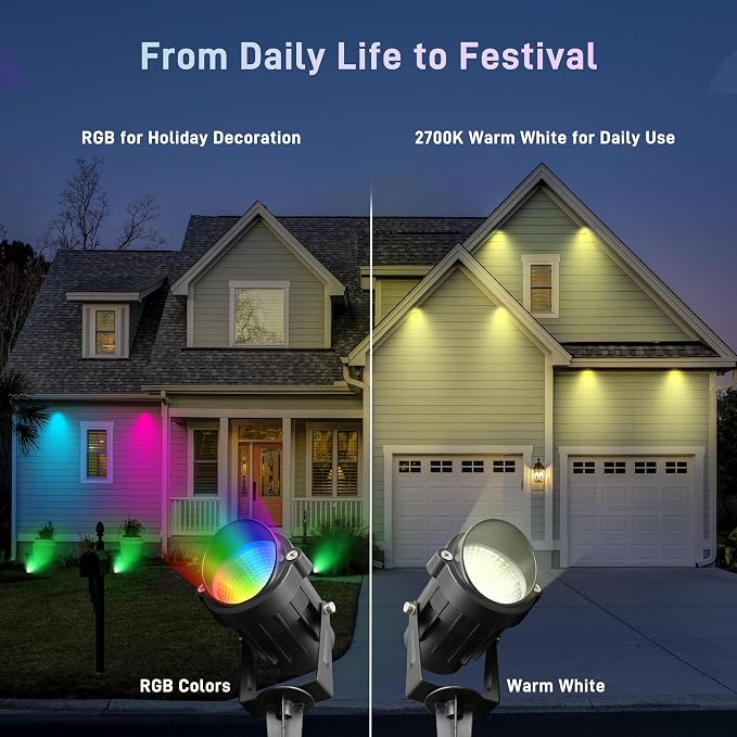 Halloween Christmas Landscape Lights 12W RGBW Outdoor Spot Lights - Image 9