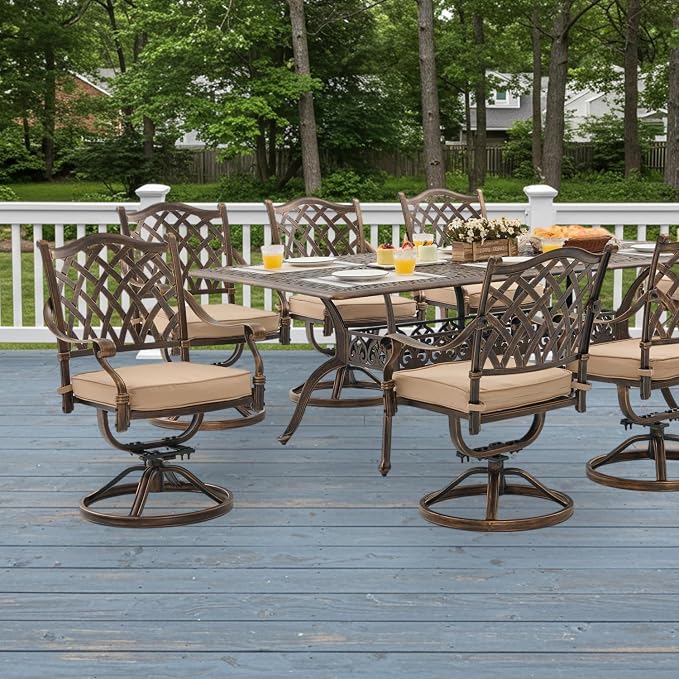 9-Piece Cast Aluminum Patio Furniture, Outdoor Dining Sets - Image 2