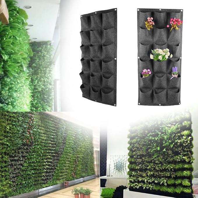 Ogrmar 18 Pockets Vertical Wall Garden Planter Plant Grow Bag - Image 5