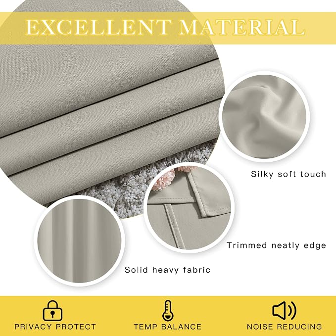 NICETOWN Blackout Curtains for Sliding Glass Door Room Divider Noise Reduce - Image 3