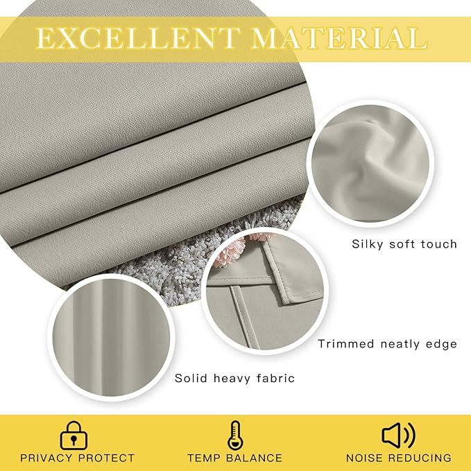 NICETOWN Sliding Door Curtain 108 inches Long, Grommet Privacy Room Darkening - Image 5