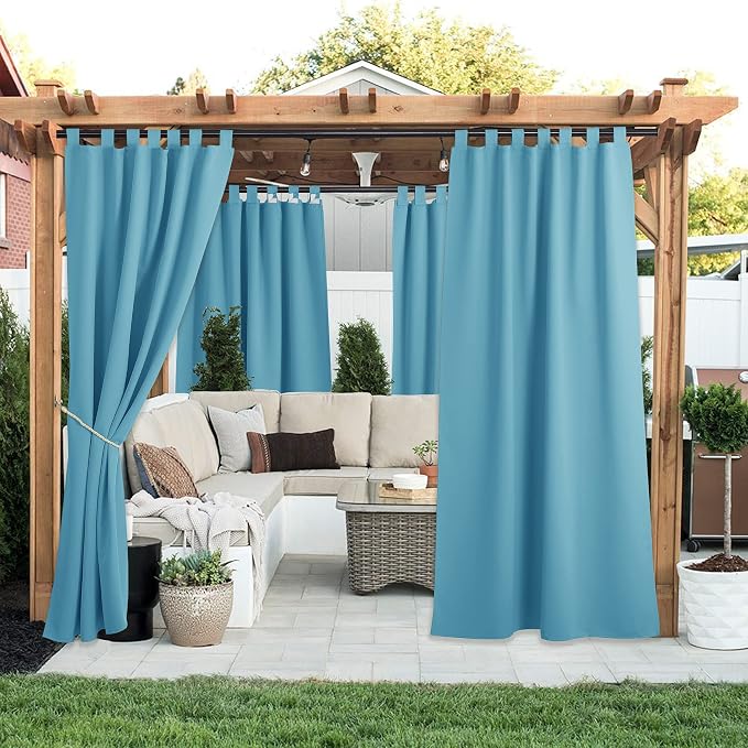 NICETOWN 2 Pieces Privacy Thick Outdoor Curtainss - Image 2