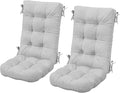 SERWALL HDPE Outdoor Rocking Chair Cushion Set of 2, Memory Foam Cushion Gray by SERWALL