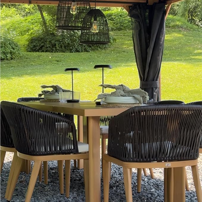 PURPLE LEAF 7 Pieces Outdoor Dining Set Patio Table and Chairs Set Aluminum - Image 2