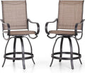 Sophia and William Patio Bar Stools Counter Height, Swivel Bar Chairs, Supports by SophiaWilliam