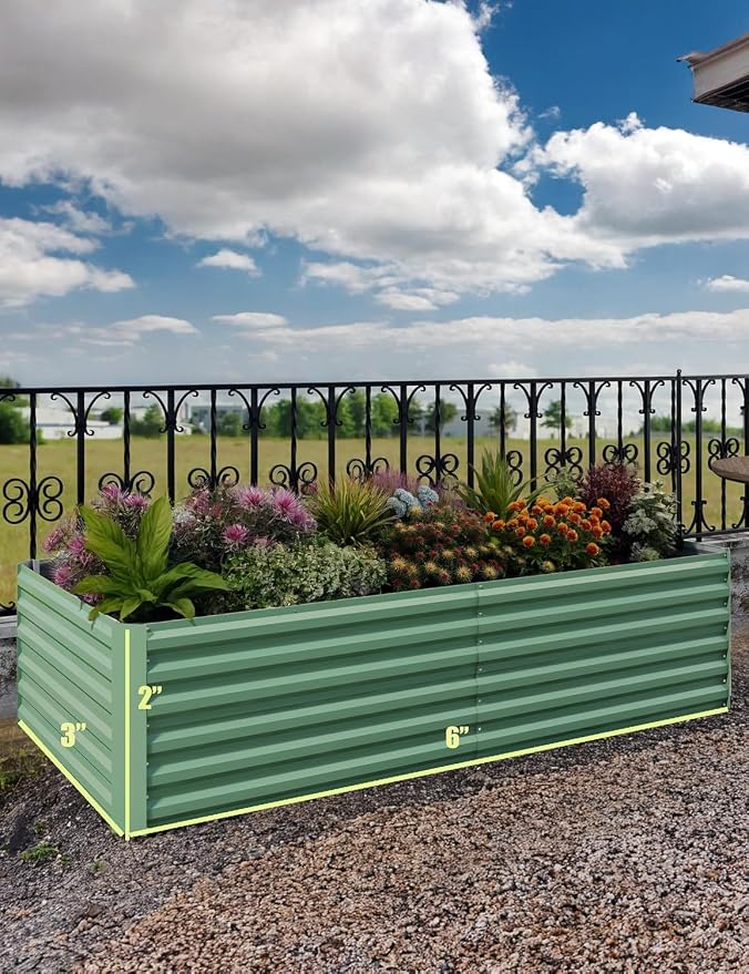 Garvee 6x3x2ft Galvanized Raised Garden Bed Outdoor, Rust-Resistant Raised - Image 3