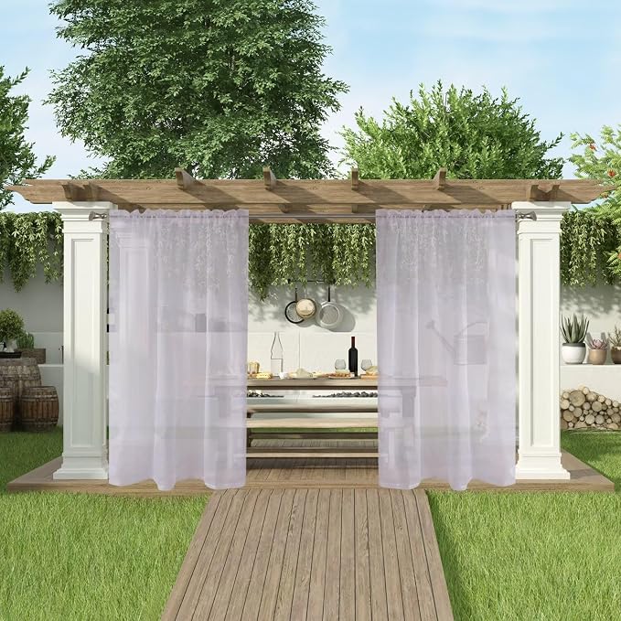 SpaceDresser Waterproof Outdoor Sheer Curtains - Image 5