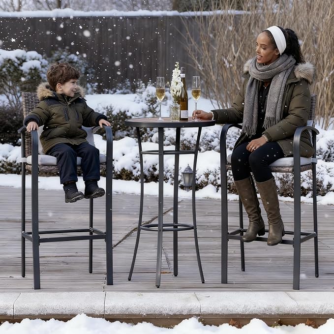 Bar Height Patio Table, 40-Inch Outdoor Pub Table Bistro Table - Image 4