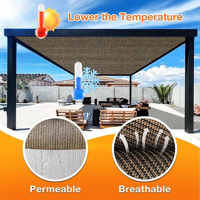 Artpuch Outdoor Pergola Shade Cover 13x18 FT Sun Shade Cloth - Image 4