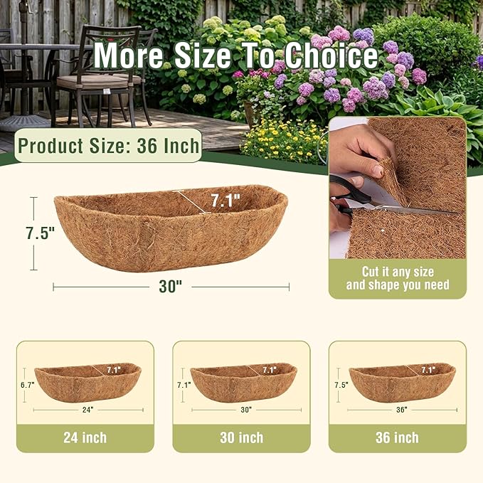 2 Pcs 36 Inch Trough Coco Liner - Image 2