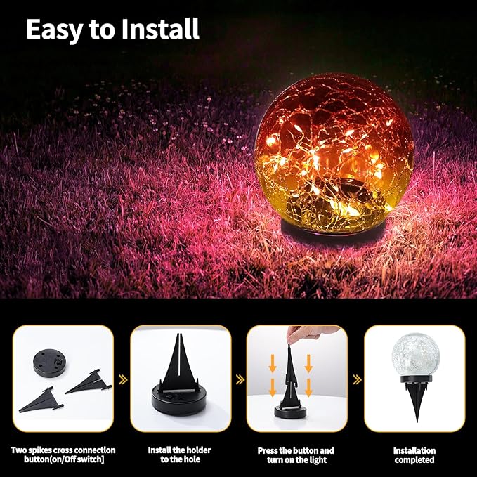 Solar Globe Lights Outdoor Waterproof-Solar Balls - Image 4