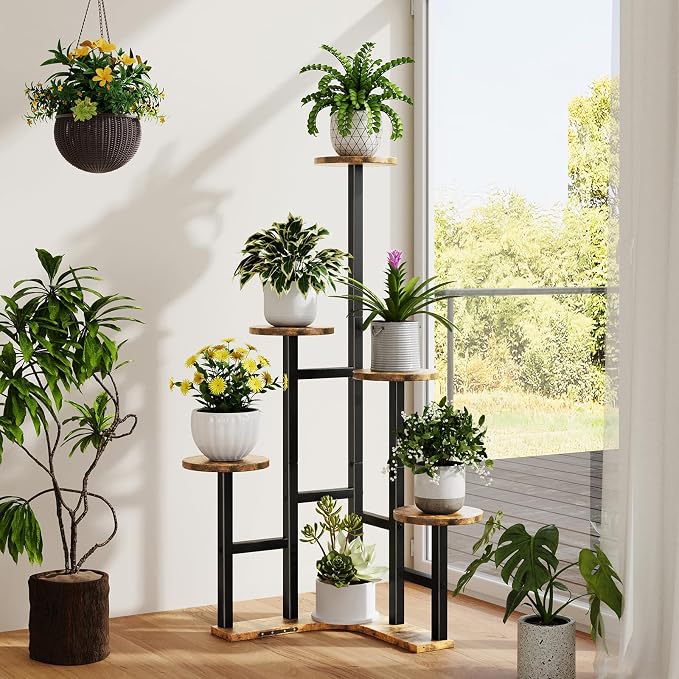 Corner Plant Stand Indoor, 6 Tiered Corner Plant Shelf Flower Stand - Image 8