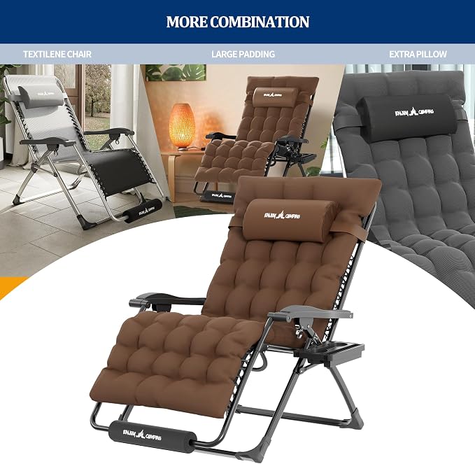 UDPATIO Oversized Zero Gravity Chair Chairs, Patio Recliner, Foldable Heavy - Image 3