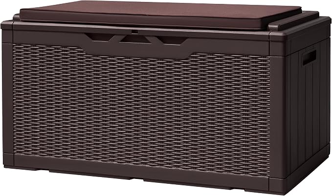 Devoko 100 Gallon Deck Box, Waterproof Resin Outdoor Storage Box by DEVOKO