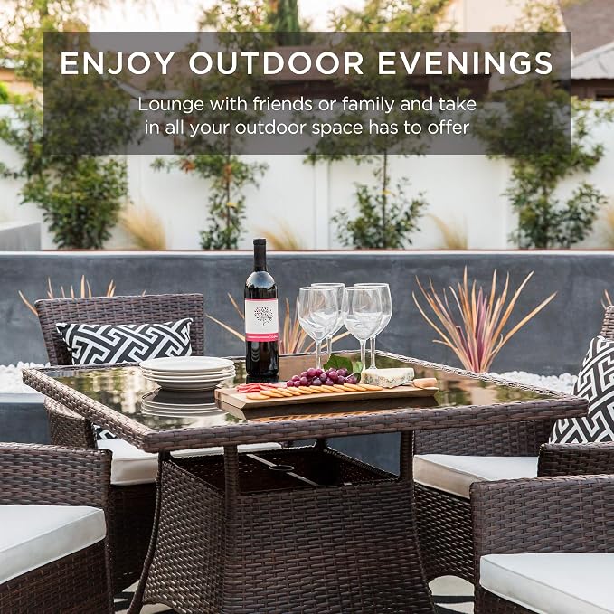 Best Choice Products 5-Piece Indoor Outdoor Wicker Dining Set Furniture - Image 6