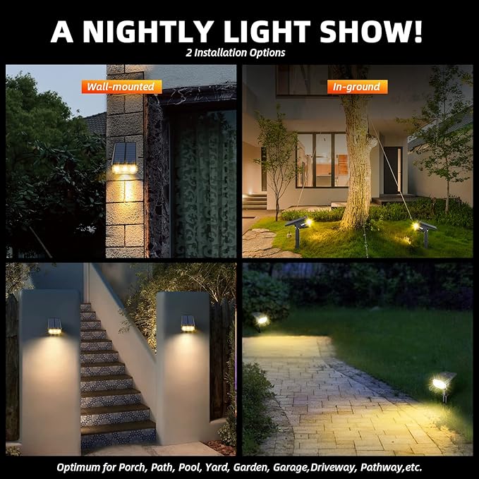 Solar Spot Lights Outdoor Landscape Lights, IP65 Outdoor Waterproof Spotlights - Image 3