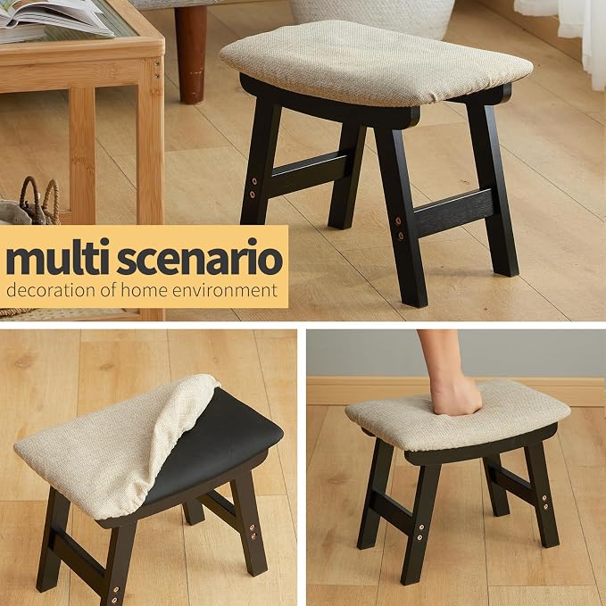 Foot Stool Ottoman Foot Rest Under Desk, Small Stool - Image 7