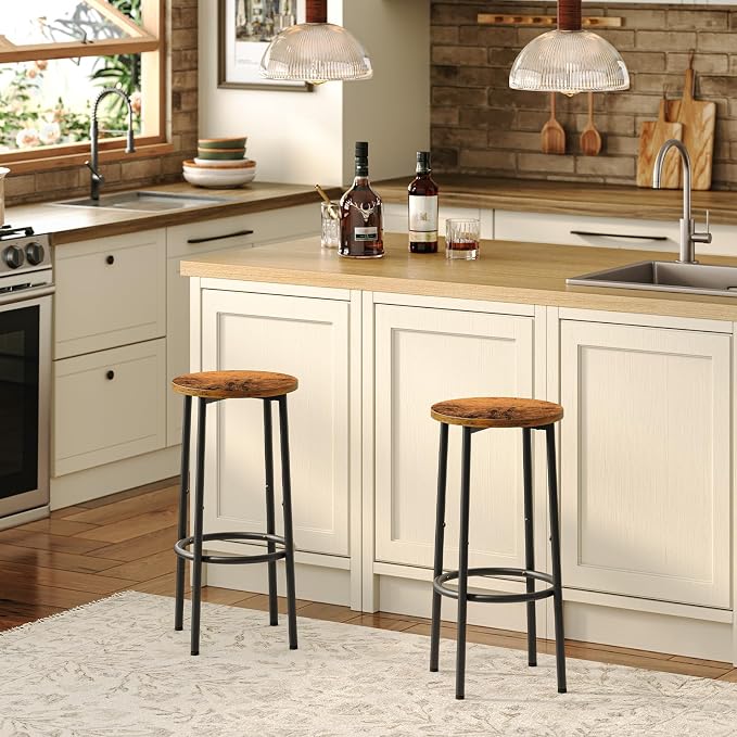 HOOBRO Bar Stools, Kitchen Round Height Stools - Image 6