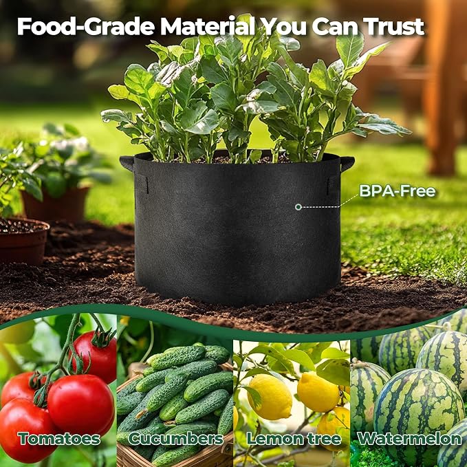 T4U 20 Gallon Grow Bags, Upgrade Fabric Grow Bags - Image 3