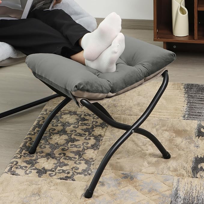 15" Folding Ottoman, Foldable Footrest Stool, Portable Small Foot Stool - Image 9
