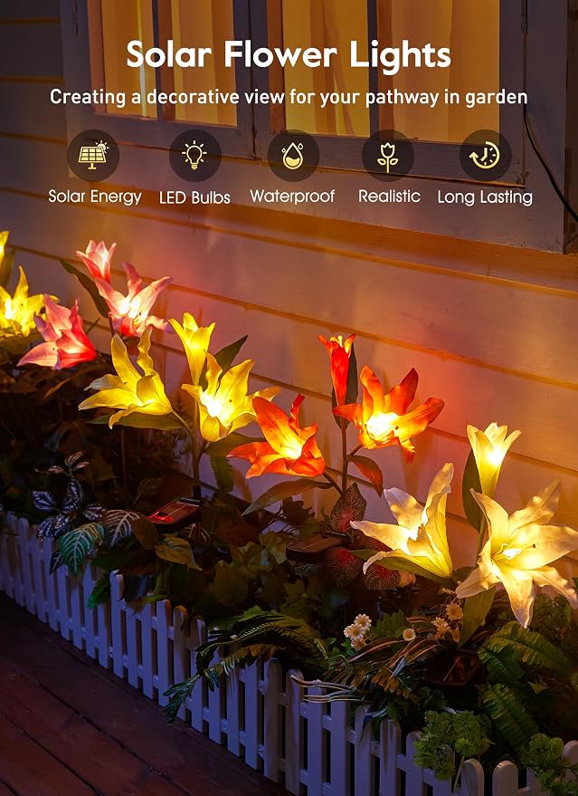 Brightown Solar Lights Outdoor, 4 Pack Solar Garden Lights - Image 6