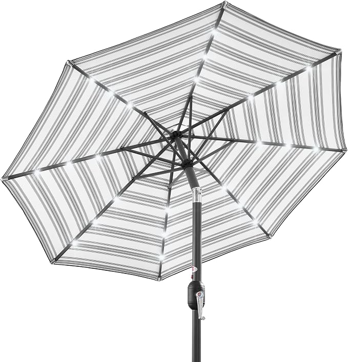 Best Choice Products 10ft Solar Polyester LED Lighted Patio Umbrella w/Tilt by BestChoiceProducts