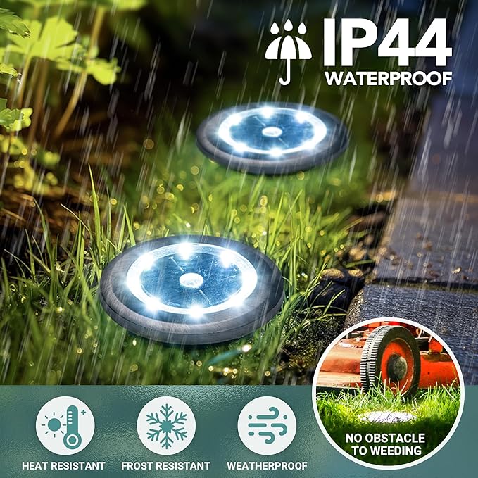 SOLPEX Mini Solar Ground Lights, 10 Pack Solar Lights Outdoor Waterproof - Image 5