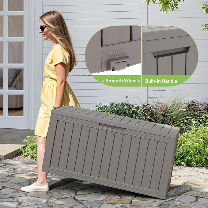 Outdoor Storage Box, Resin Deck Boxes Indoor and outdoor, Waterproof Storage - Image 5