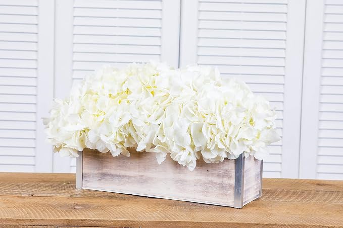 Wood Planter Box with Tin Style, 12x4 Inch Rectangular, Plastic Liner, Garden - Image 7